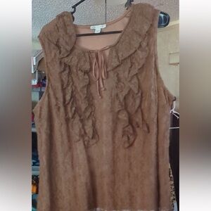 🤎✨ Chico’s Women’s Sleeveless Ruffle Blouse |  Size 2 (2X/22–24W) ✨🤎